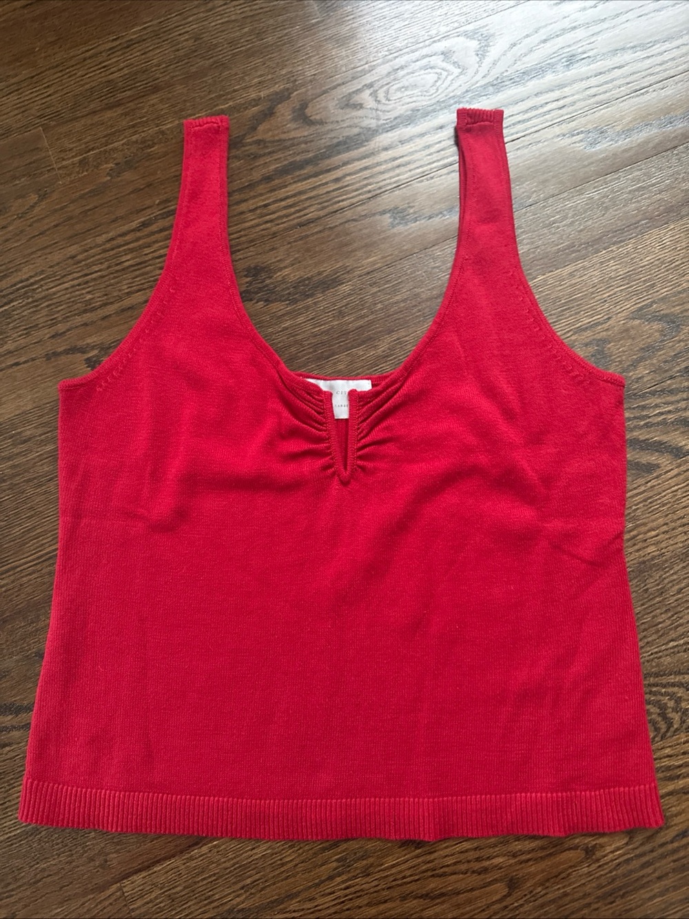 Modern Citizen Sweater Tank Top Notched Neckline Red XL